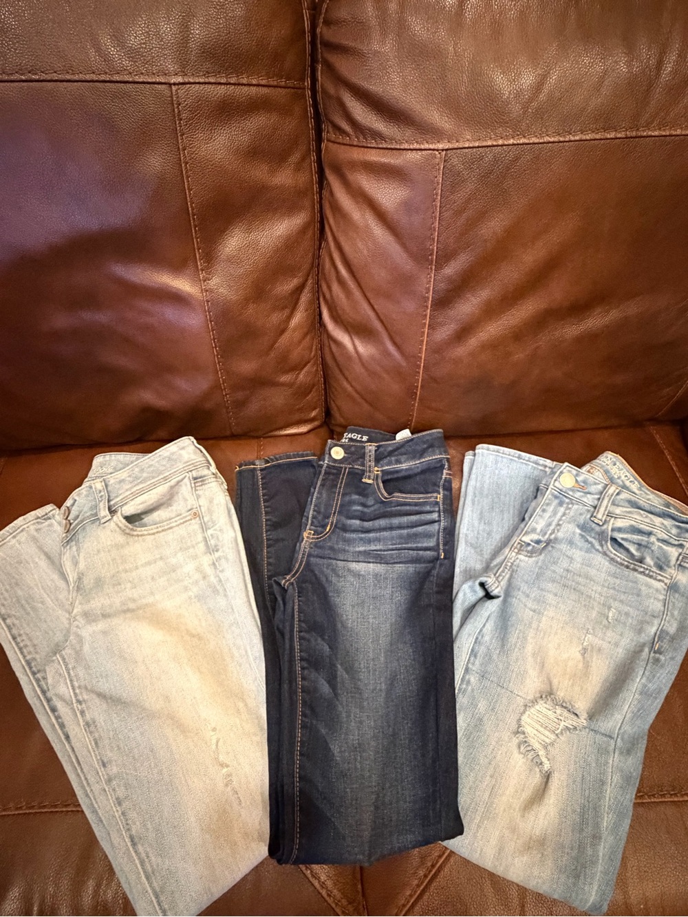 American Eagle Skinny Jeans Size 2 Regular Lot of 3 Light & Dark Wash Denim